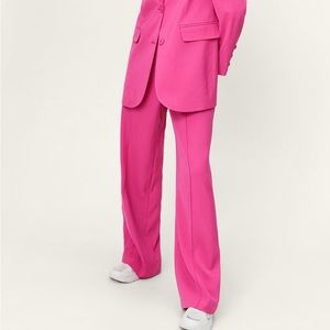 NWT Nasty Gal hot pink strait leg pants